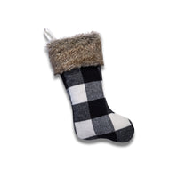 Cabin Blanket Stocking in Black and White